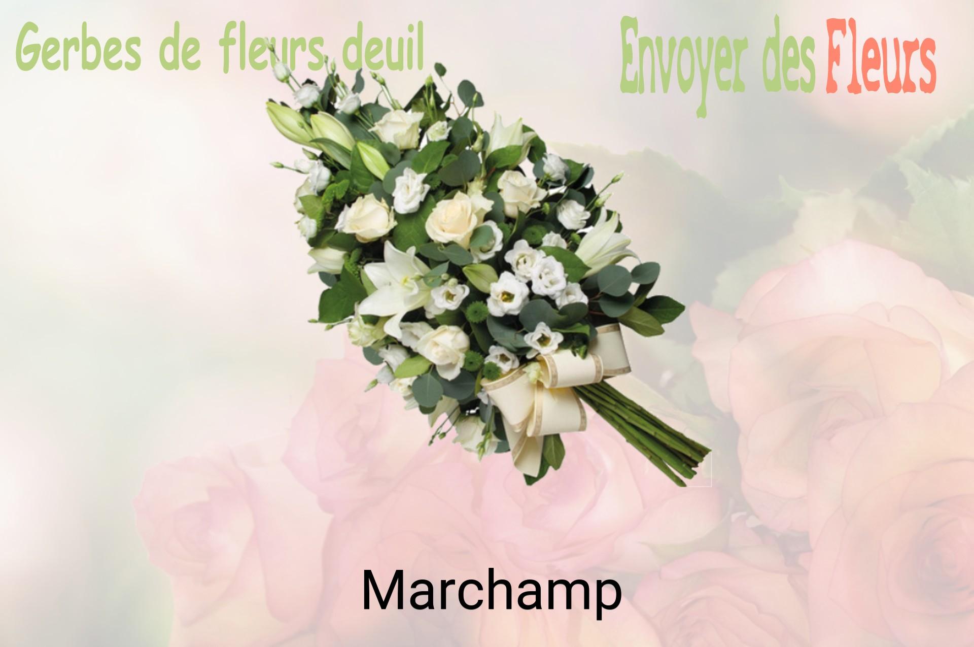 Gerbe de fleurs de deuil livrée à Marchamp